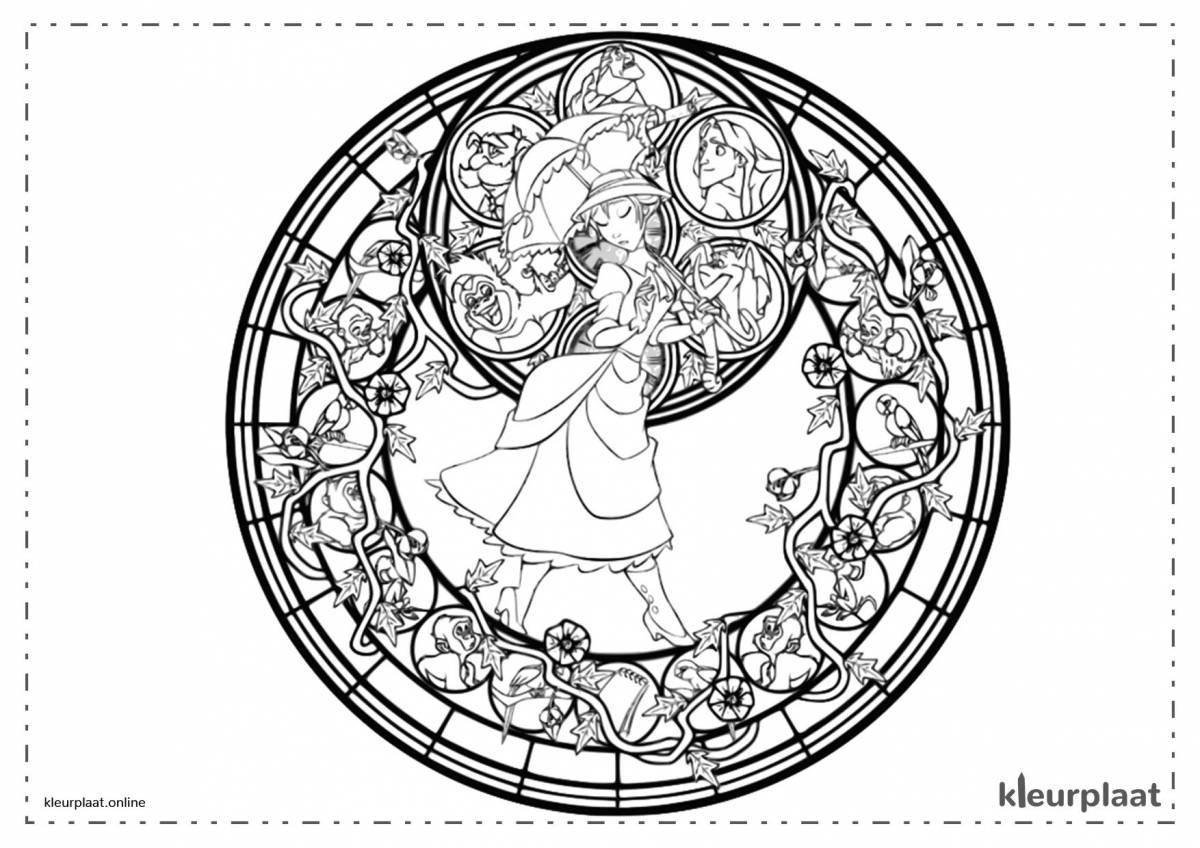 Artistic coloring page circle of life finished work