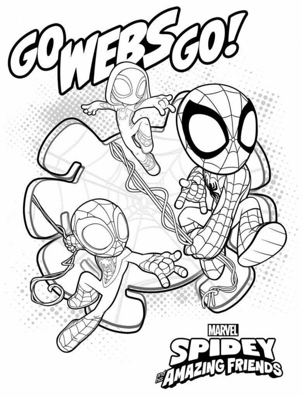 Spiderman's chilling ghost coloring page
