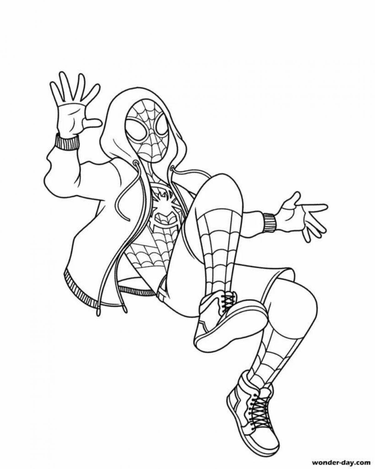Coloring page shocking ghost of spiderman