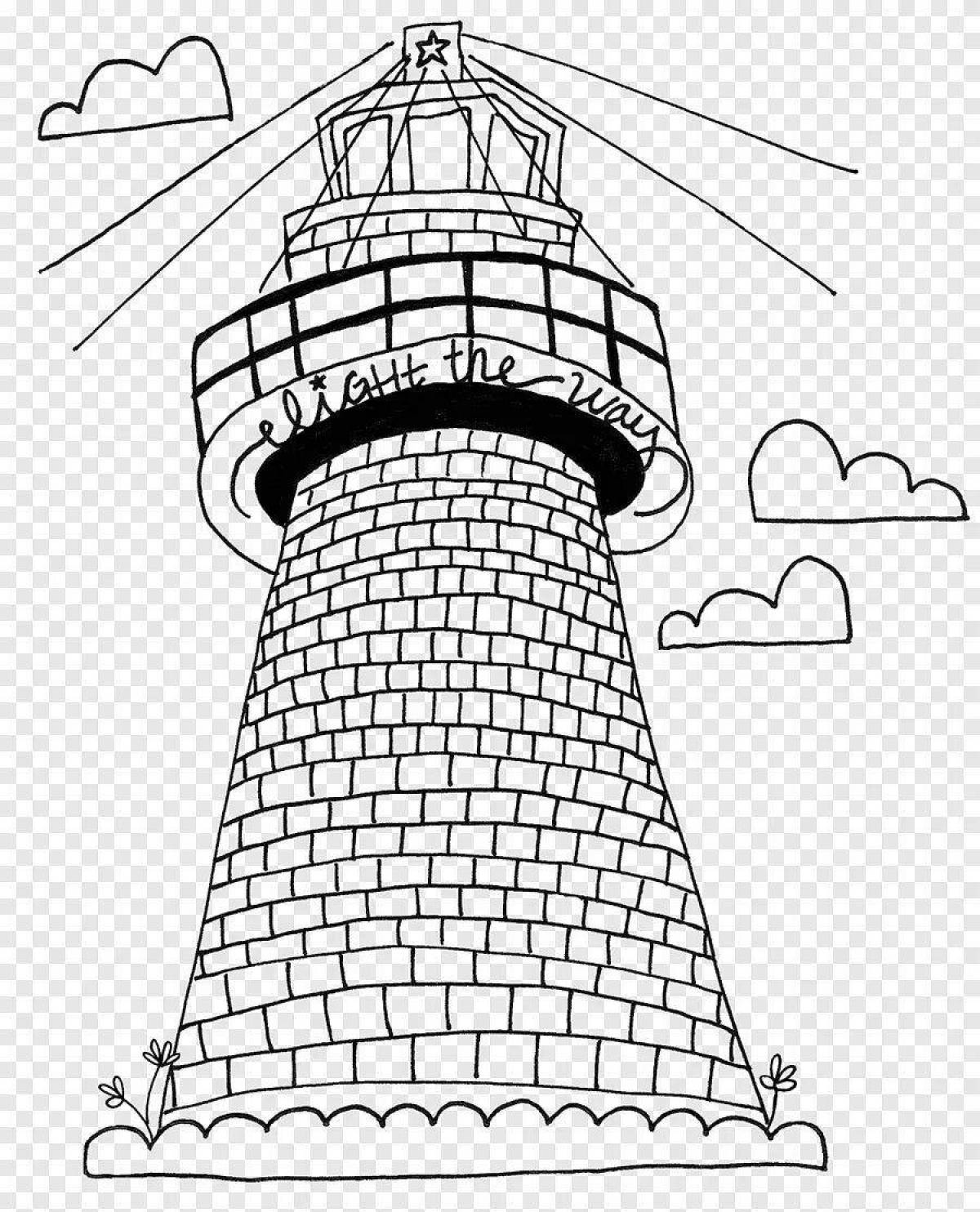 Coloring for children's bright electric towers