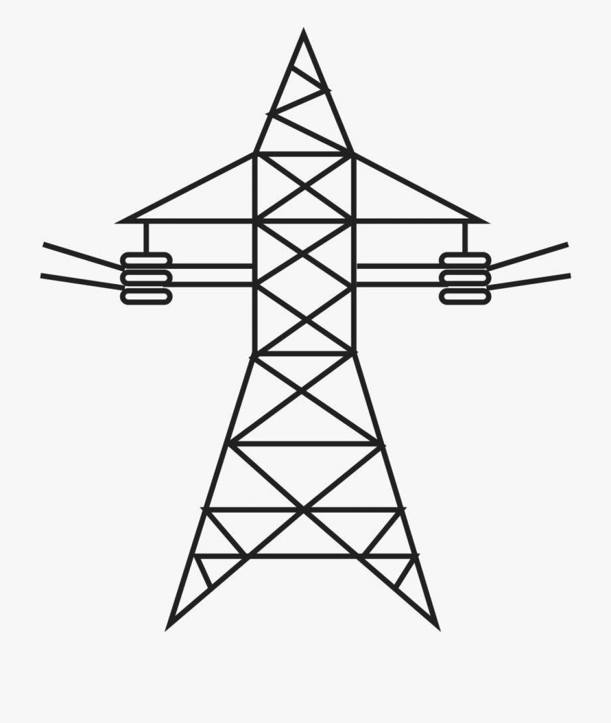 Playful coloring of electric towers for children