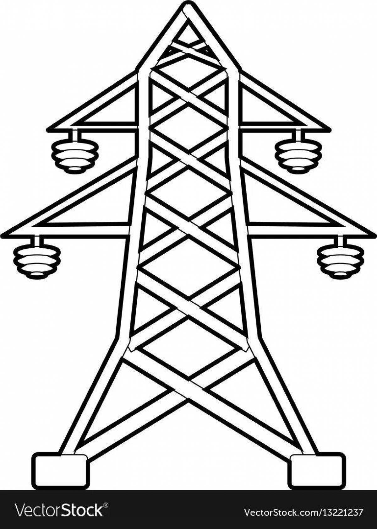 Outstanding electric tower coloring pages for kids