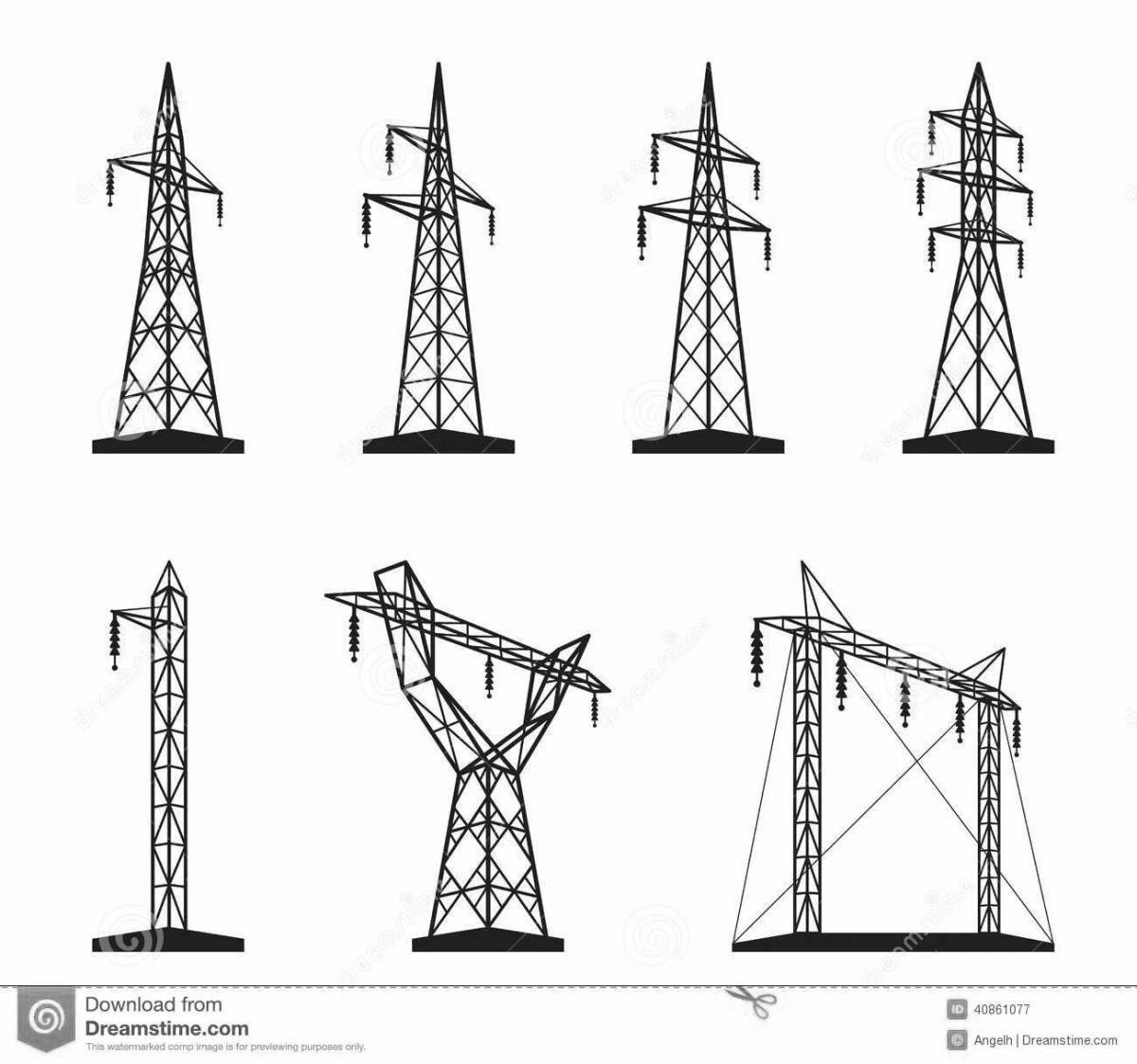 Incredible electric towers coloring pages for kids