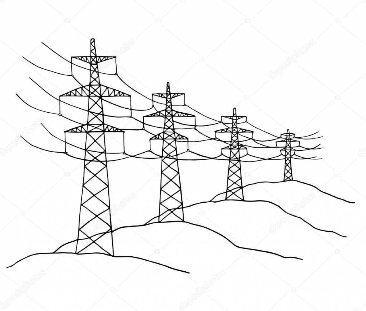 Wonderful electric towers coloring pages for kids