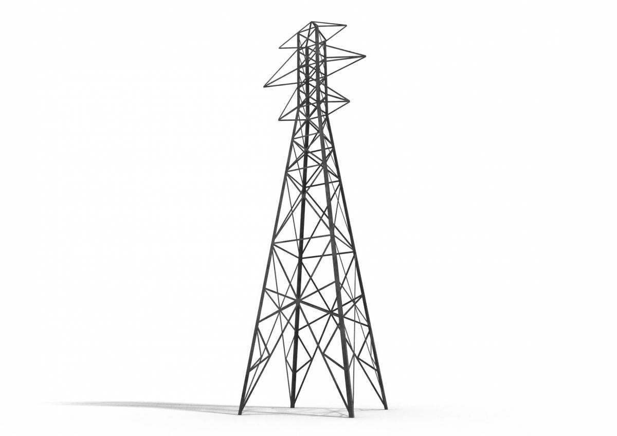 Amazing electric towers coloring pages for kids
