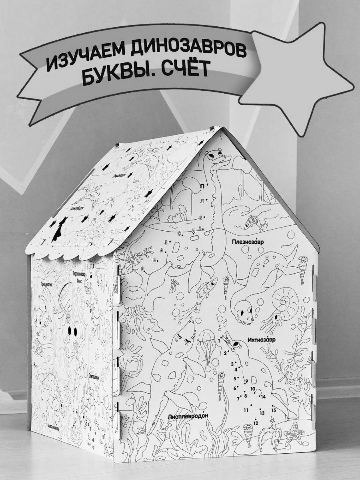Crazy coloring house children's universe cardboard