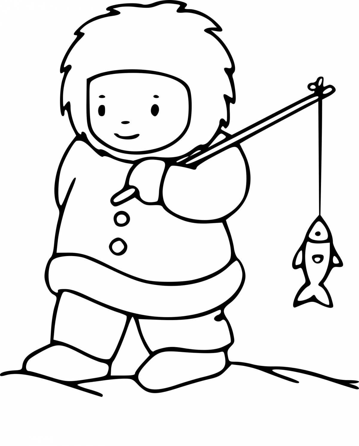 Holiday coloring book for Eskimo children