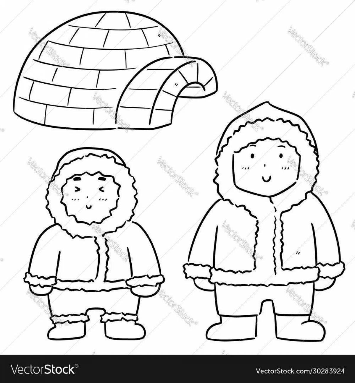 Glorious eskimo children's coloring pages