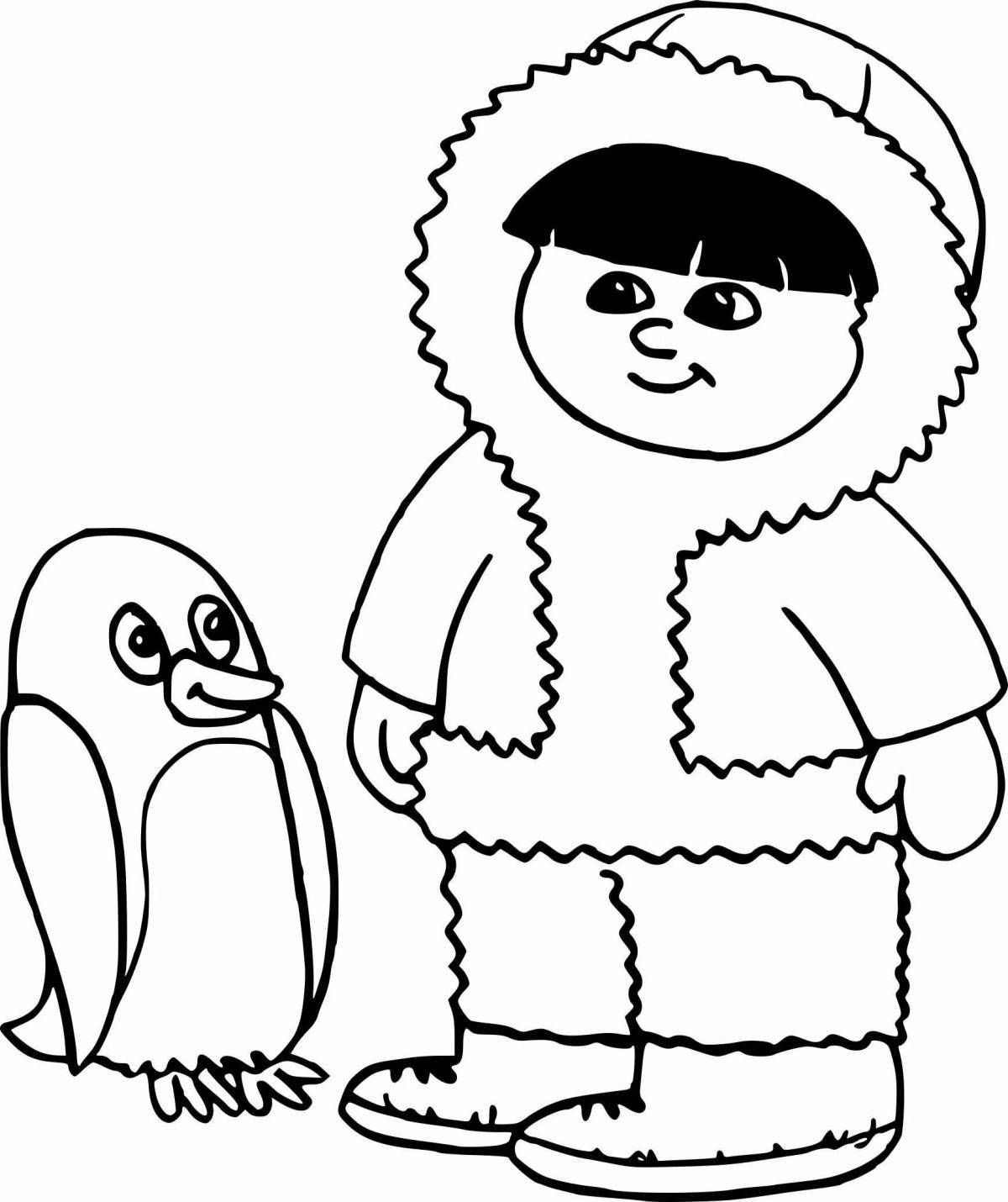 Magic eskimo children's coloring pages