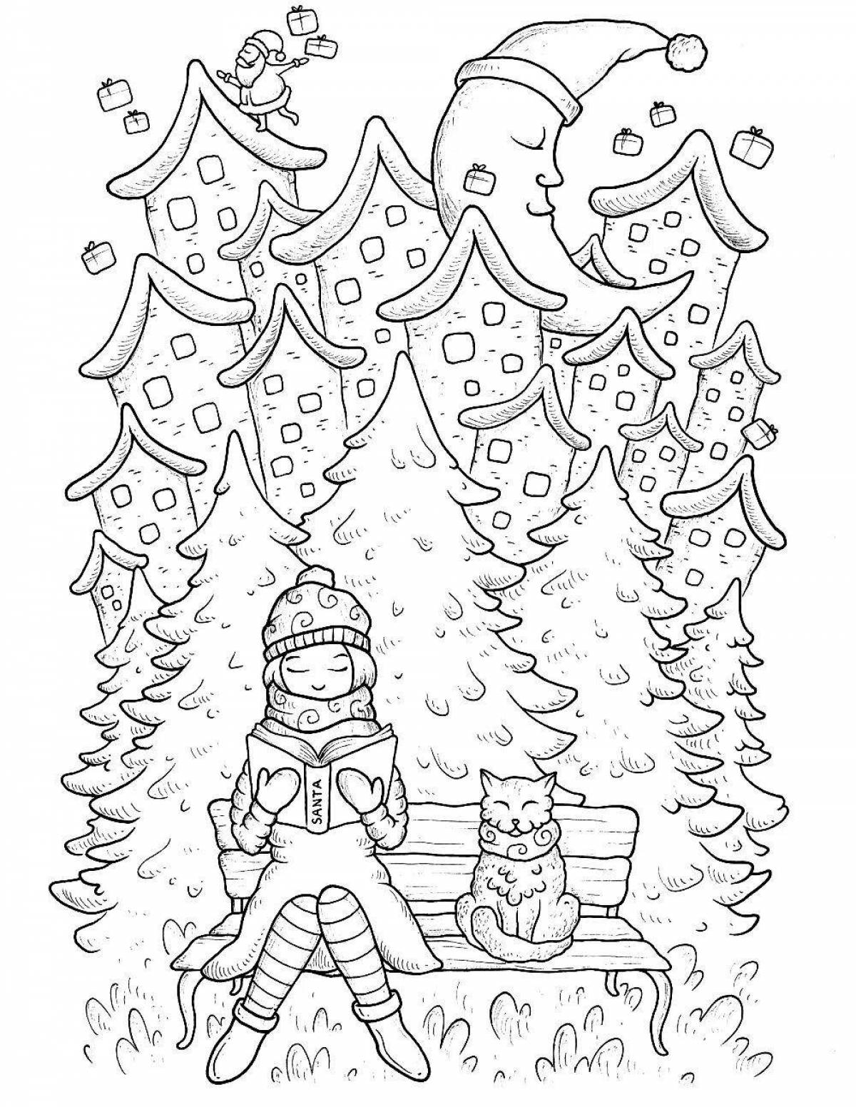 Shiny Christmas coloring book for adults