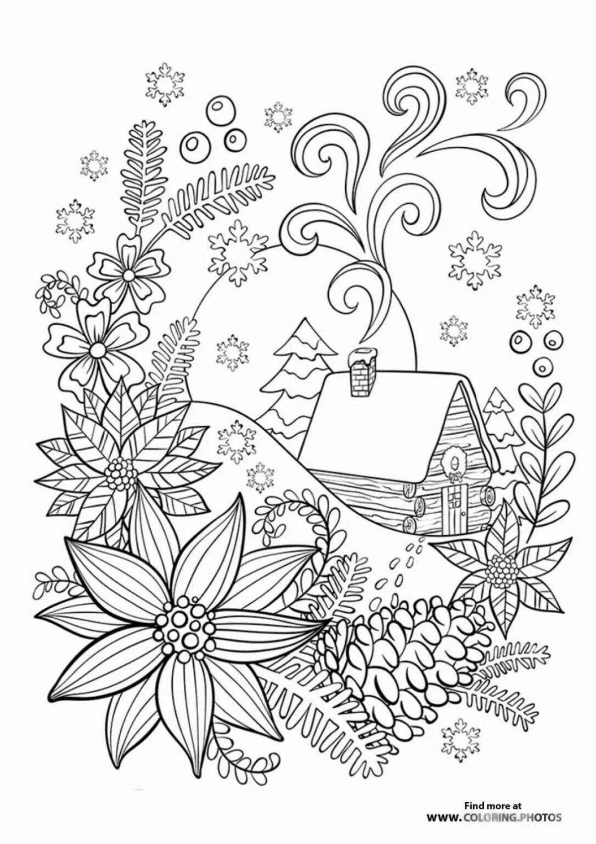 Exuberant Christmas coloring book for adults