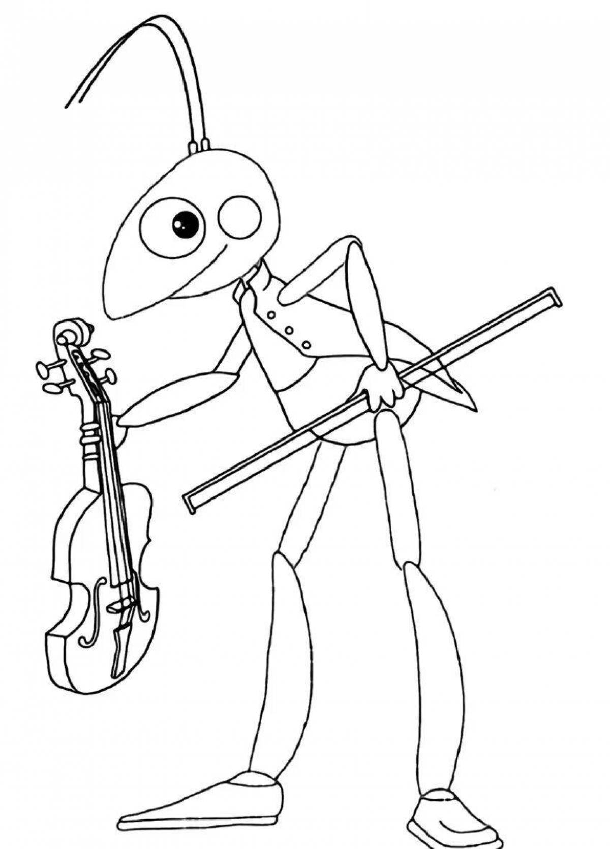 Coloring book glowing kuzya for kids