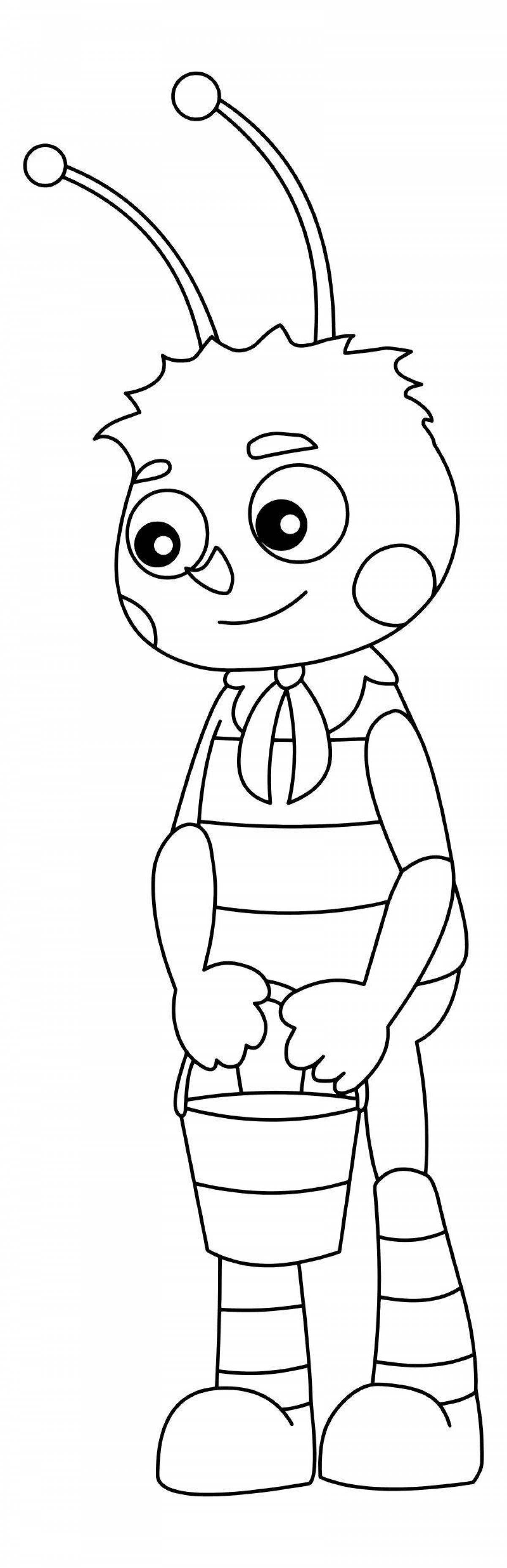 Joyful kuzya coloring for juniors