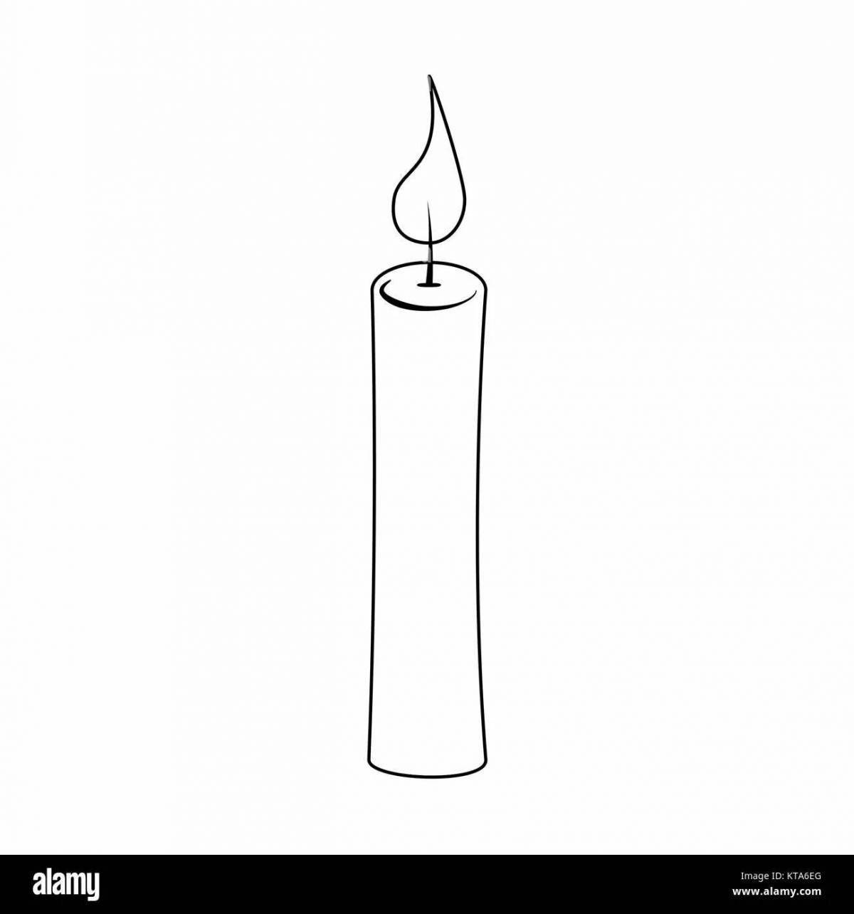 Merry Candle of Memory Coloring Page for Toddlers