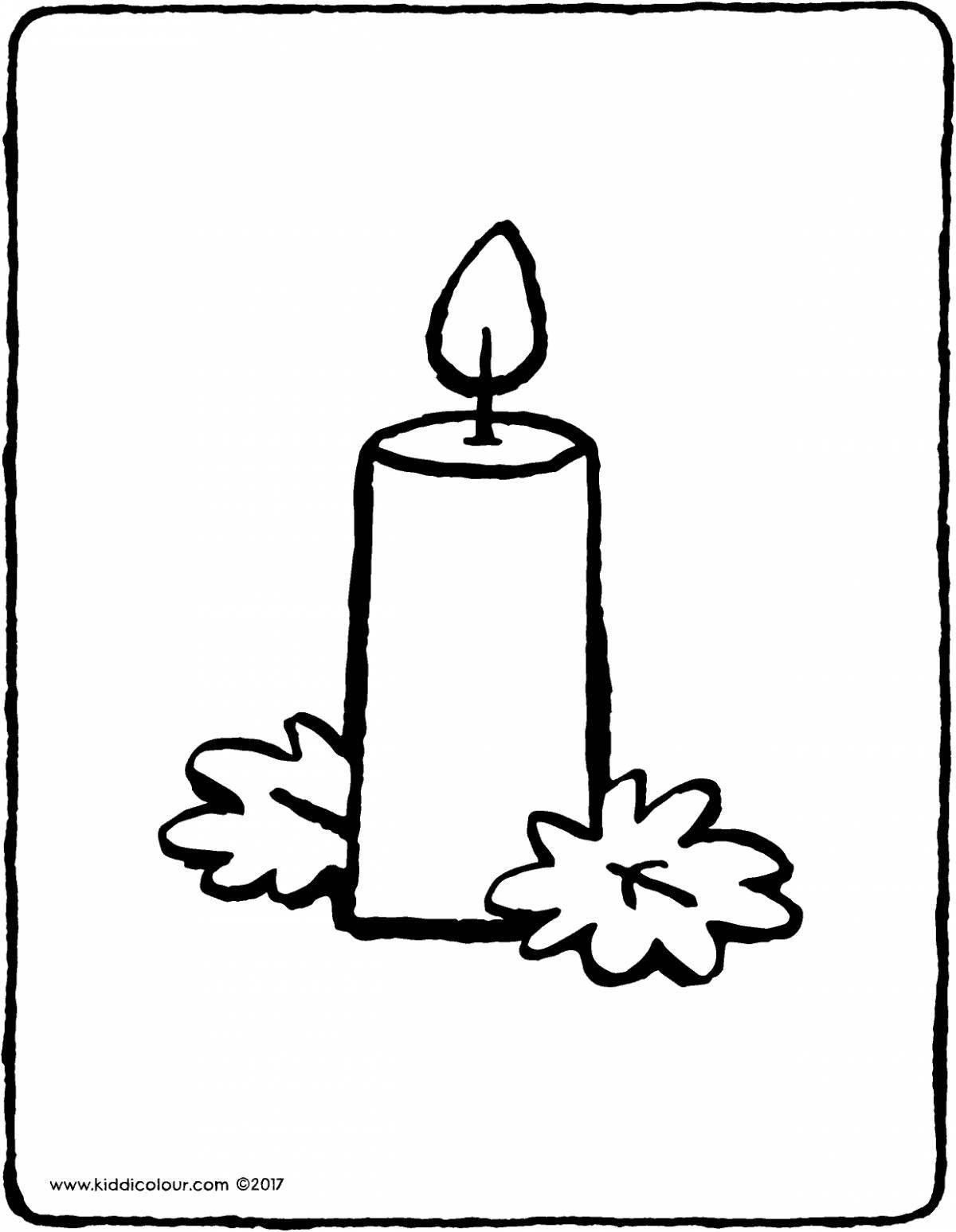 Раскраска «яркая свеча памяти» для дошкольников