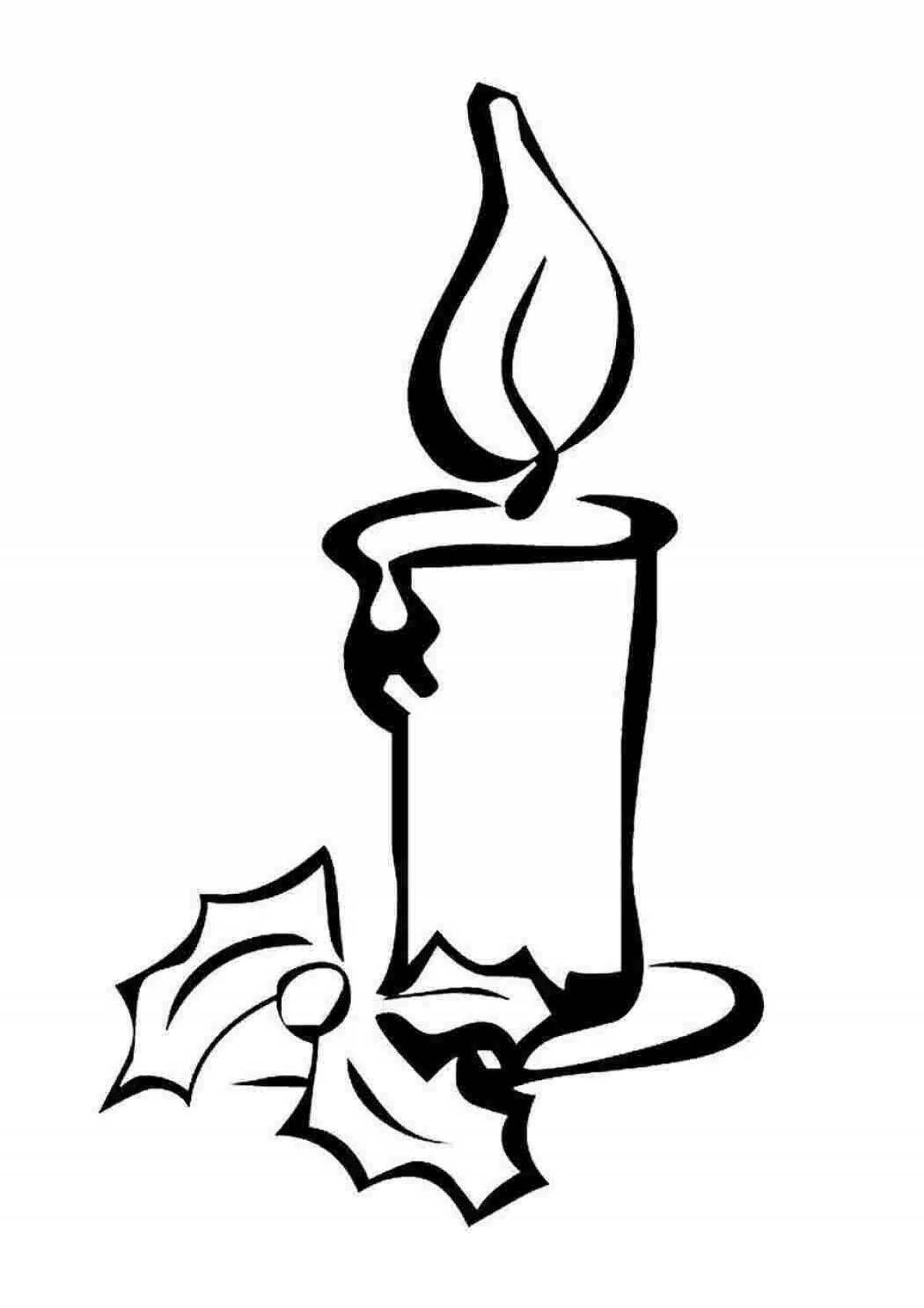 Glowing Memory Candle Coloring Page for Toddlers
