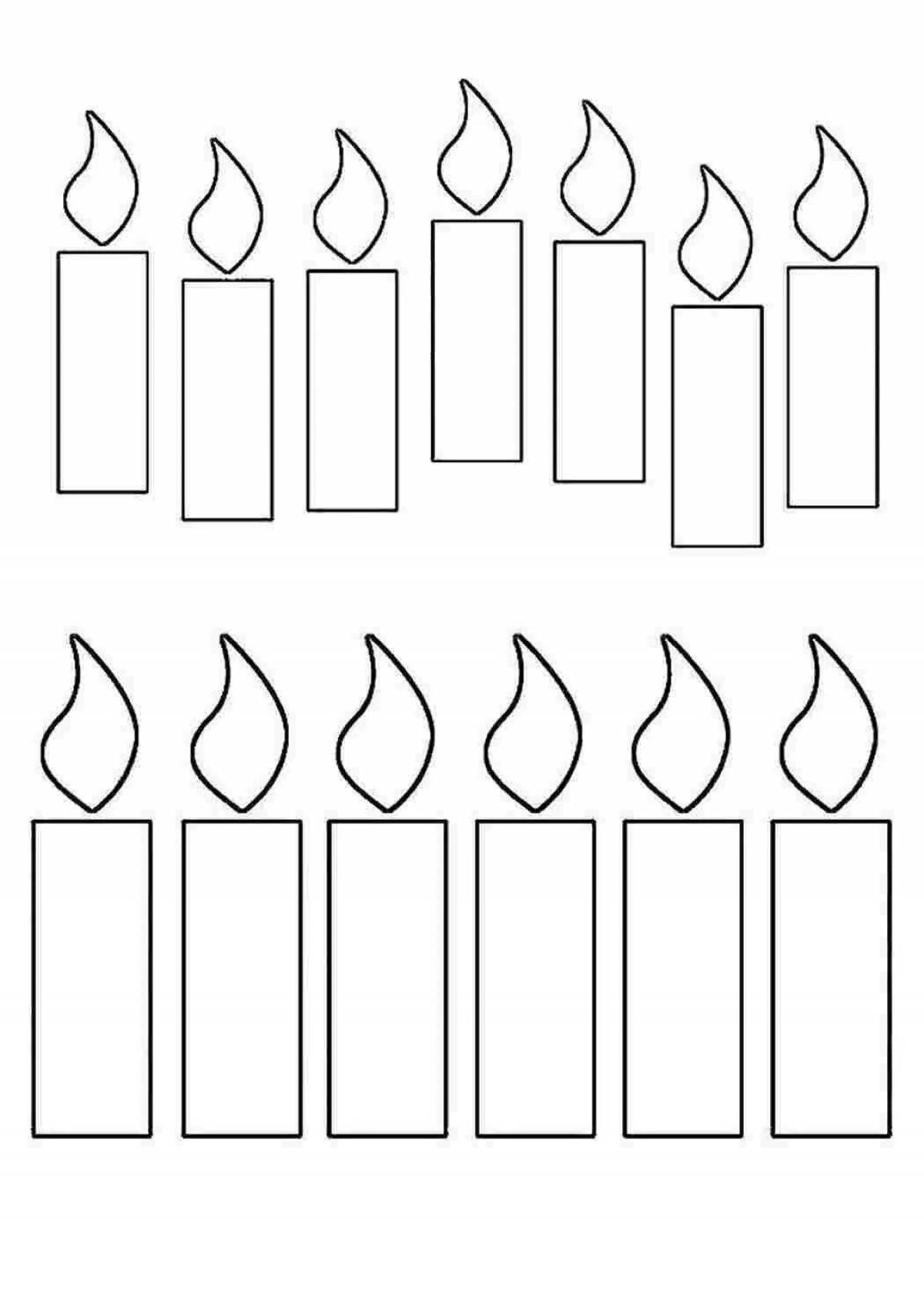 Exciting memory candle coloring book for kids