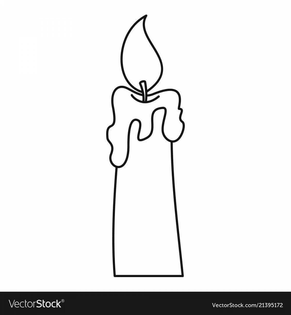 Glorious Memorial Candle Coloring Page for Juniors