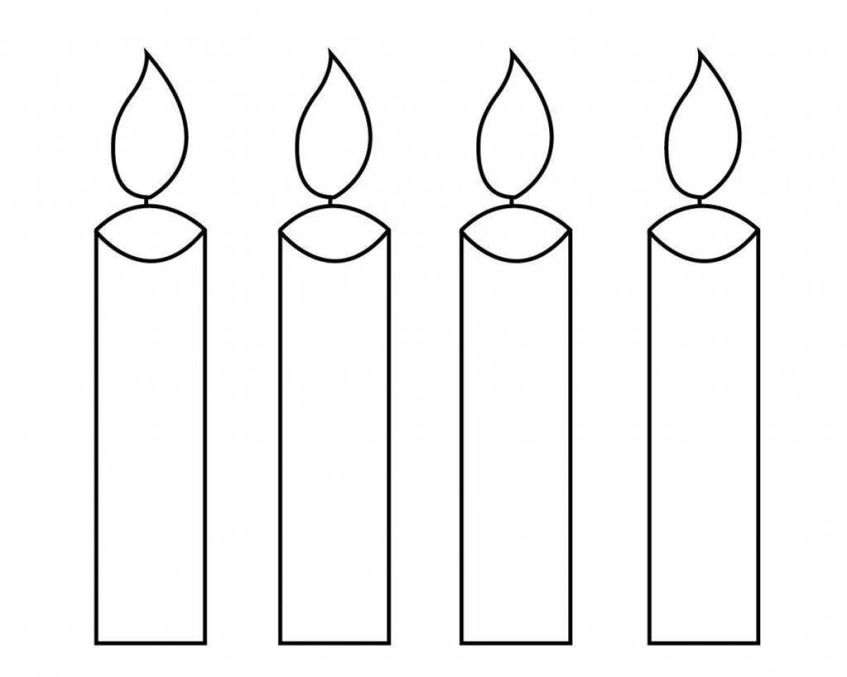 Flashing Memory Candle Coloring Page for Toddlers