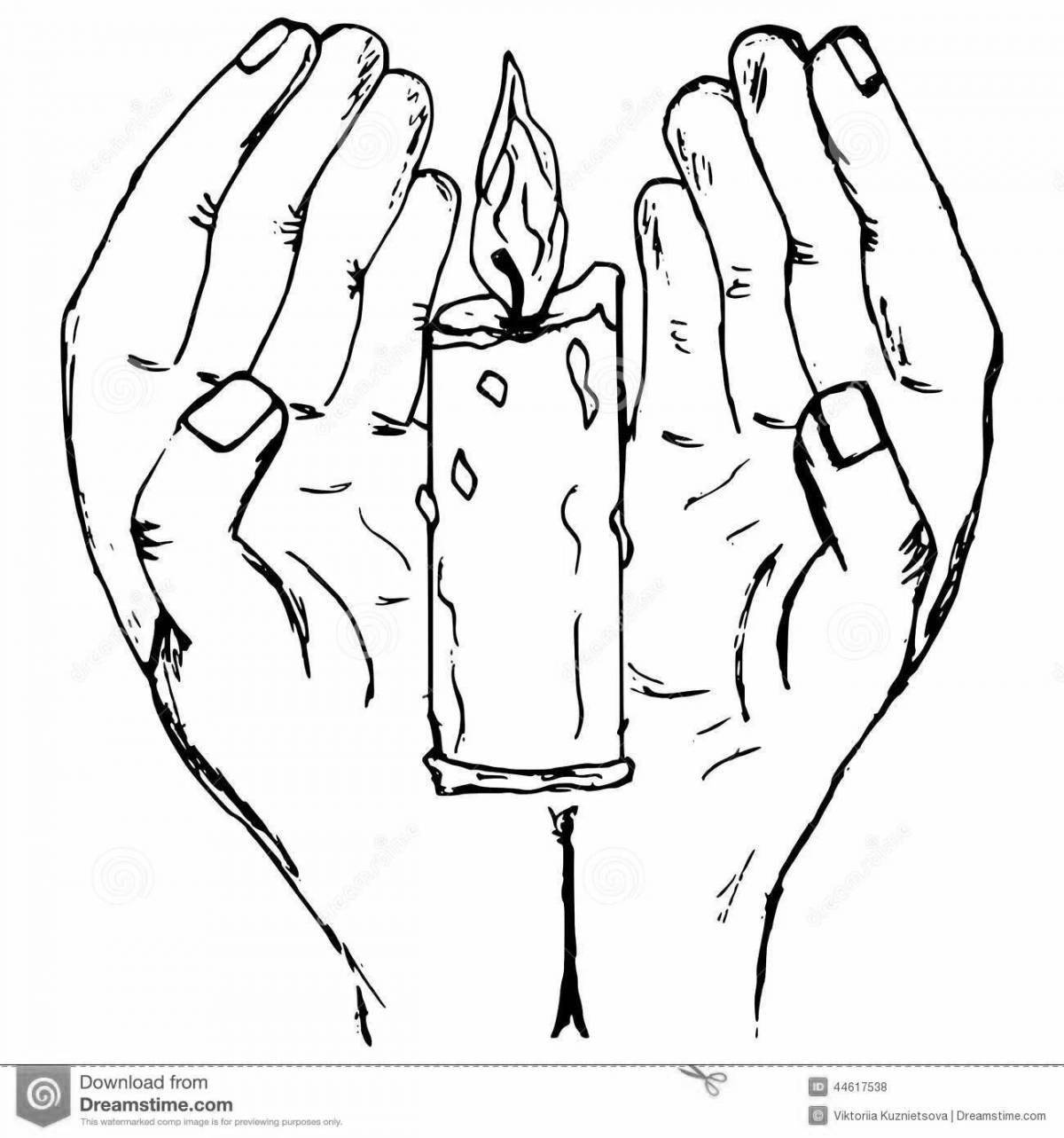 Coloring page vivacious memory candle for babies