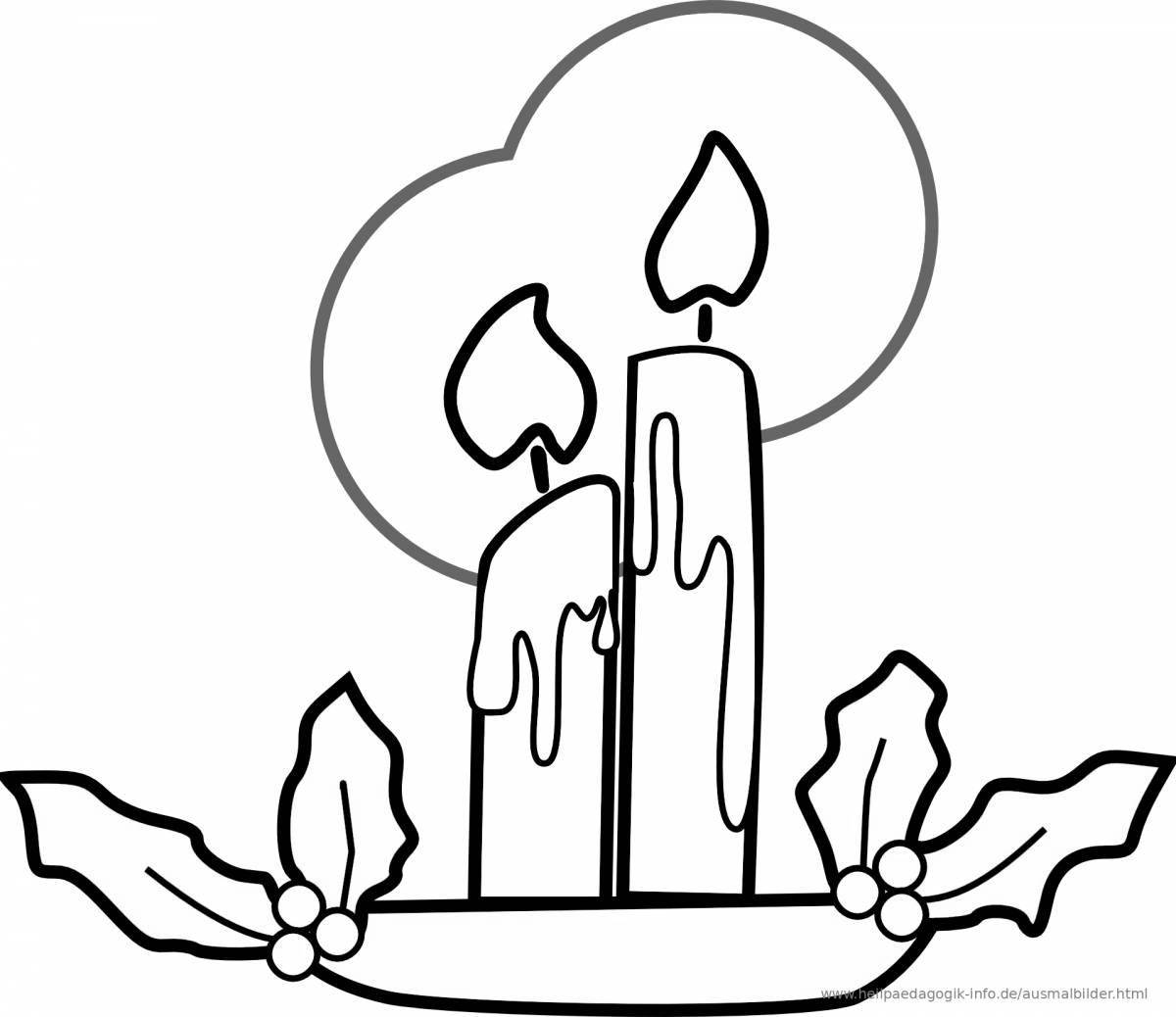Children memory candle coloring page