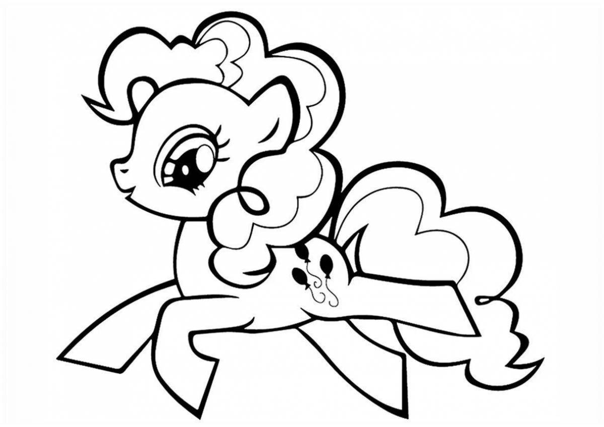 Photo Pinkie Pie's funny coloring book for girls