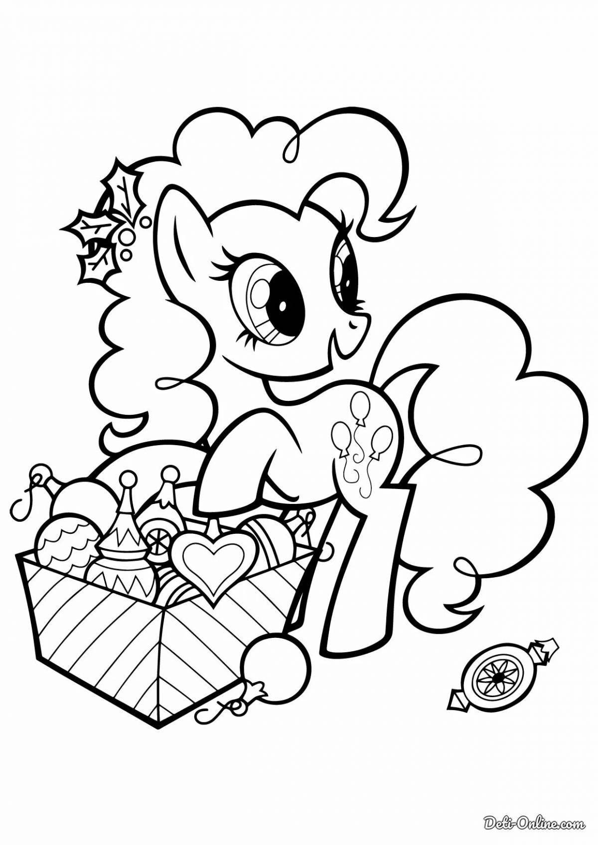 Playful pinkie pie coloring page for girls