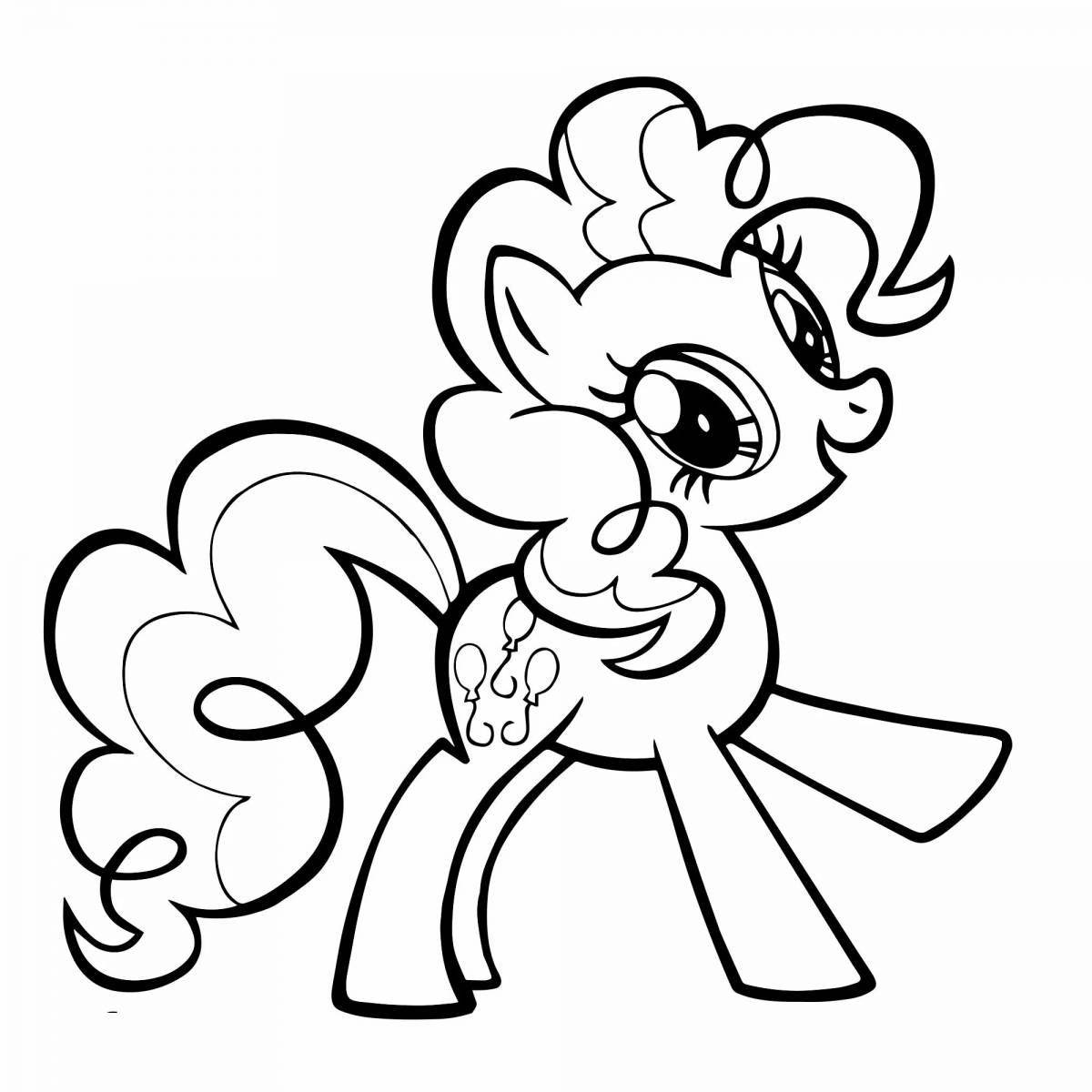 Adorable pinkie pie coloring book for girls