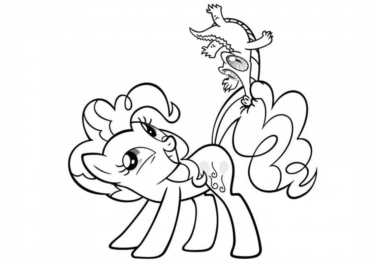 Colorful pinkie pie coloring page for girls