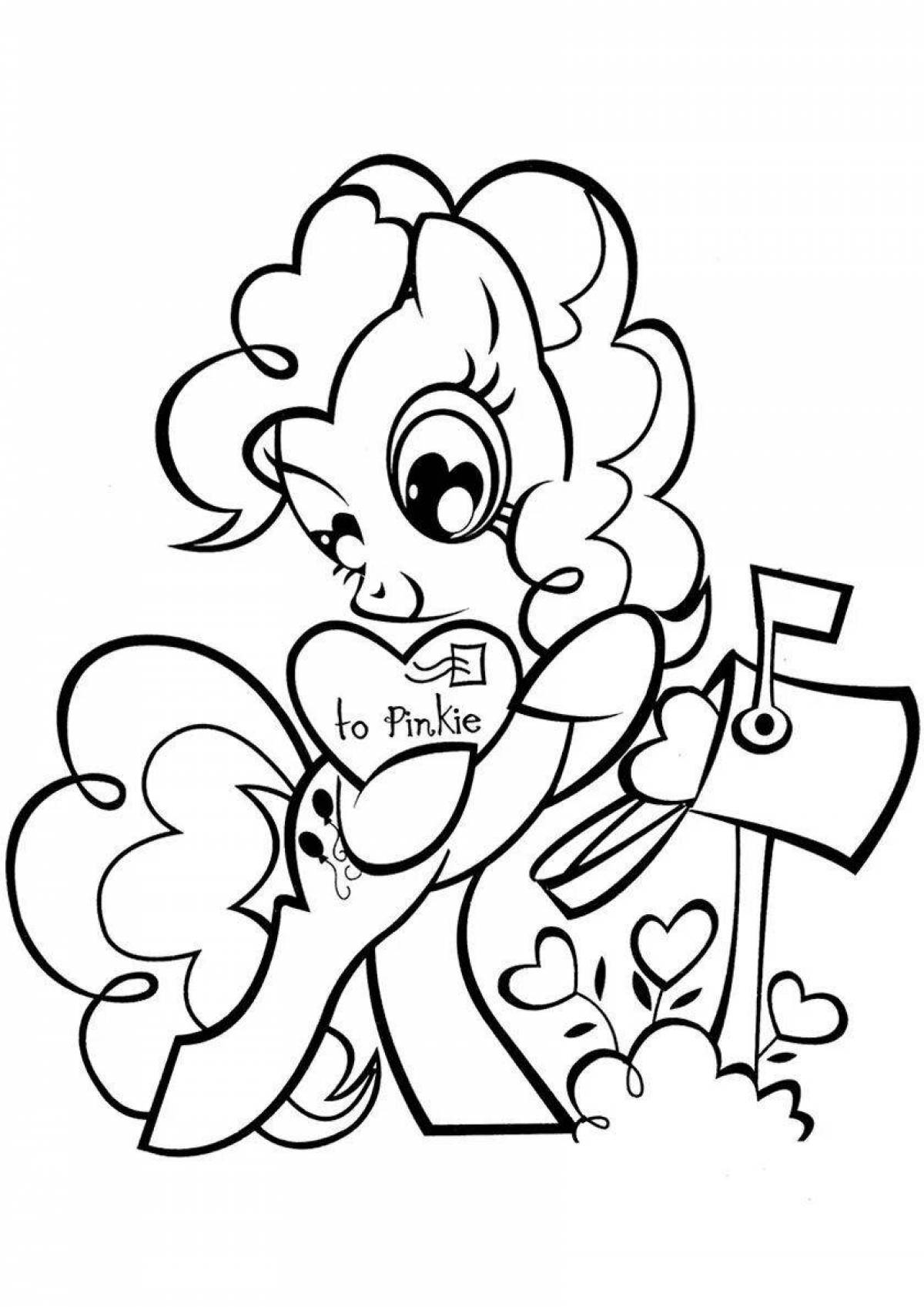Exquisite pinkie pie coloring book for girls