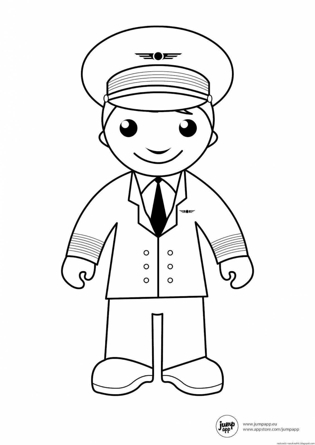 A fun coloring book about the military profession for preschoolers
