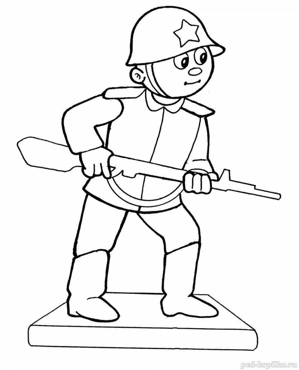 Colorful military coloring for preschoolers