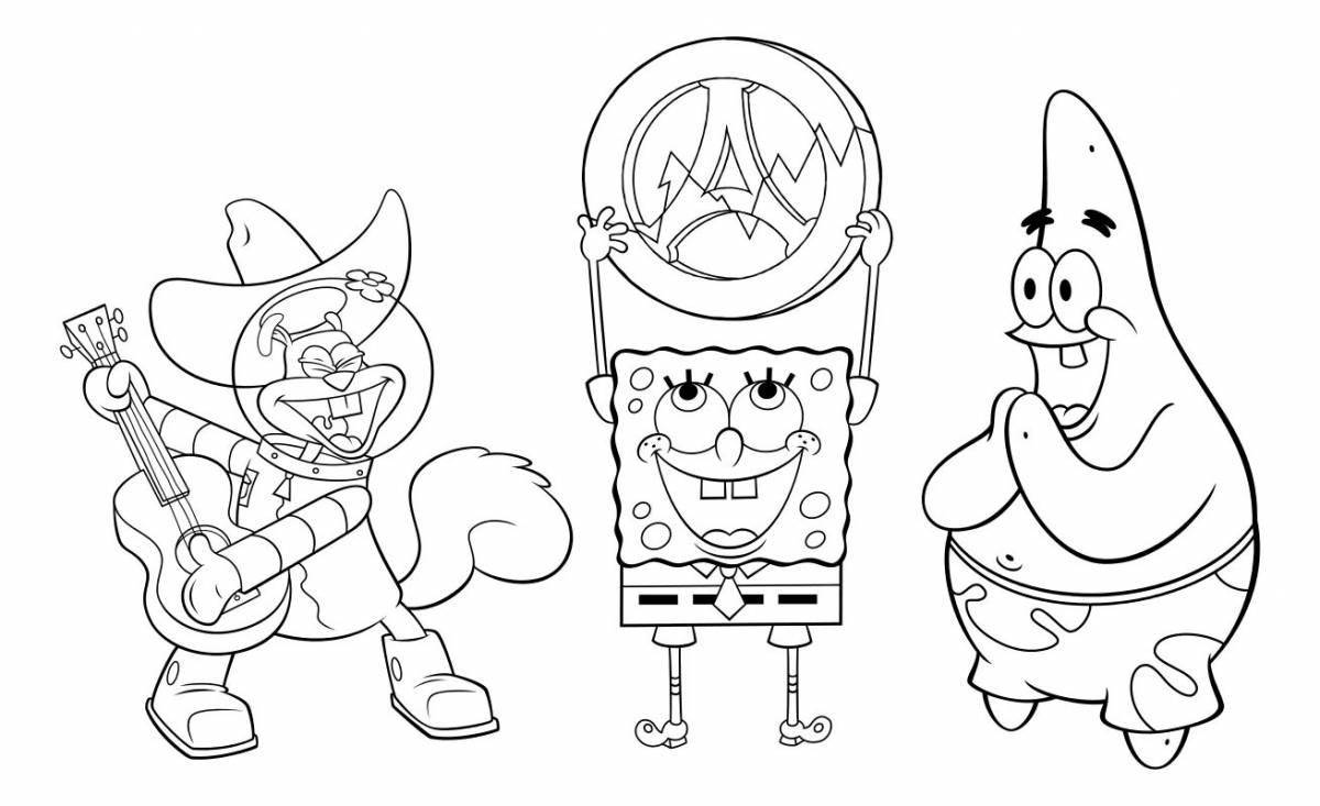 Bright coloring spongebob all heroes