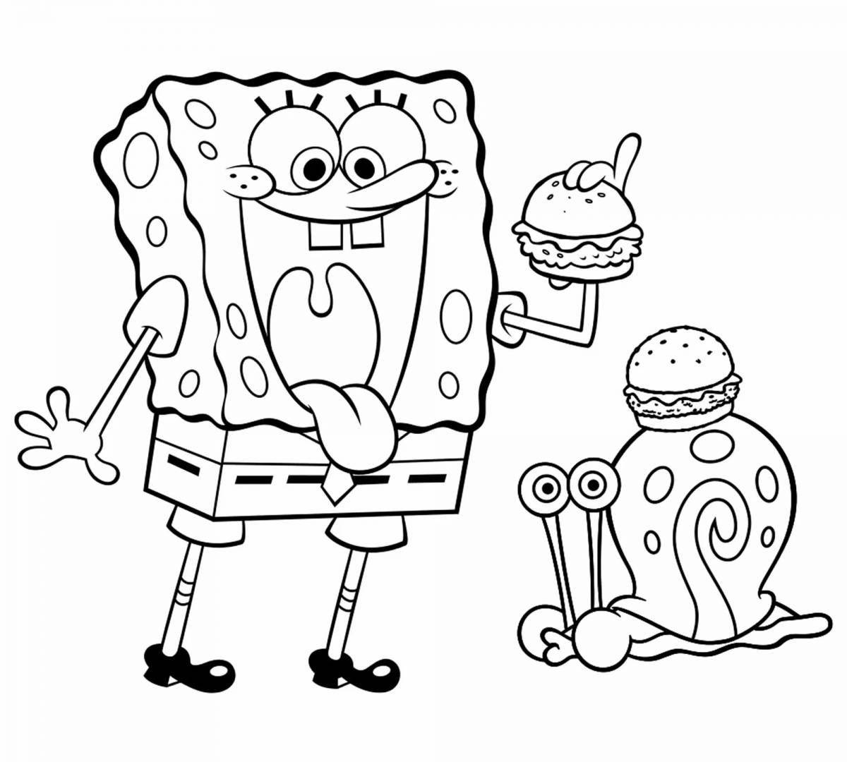 Glorious coloring spongebob all heroes