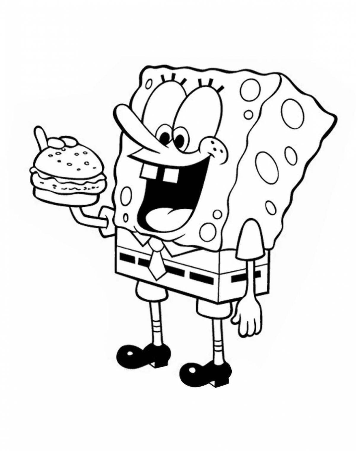 Delightful coloring spongebob all heroes