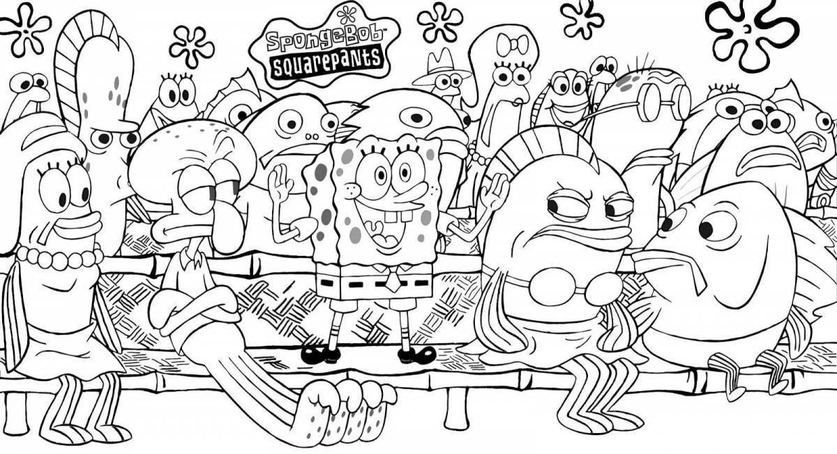 Spongebob shiny coloring all heroes