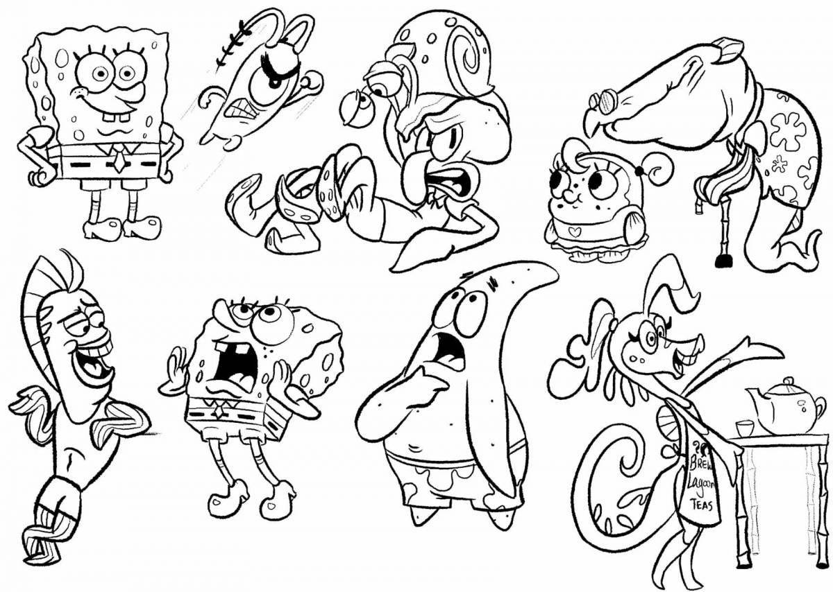 Spongebob dazzling coloring all heroes