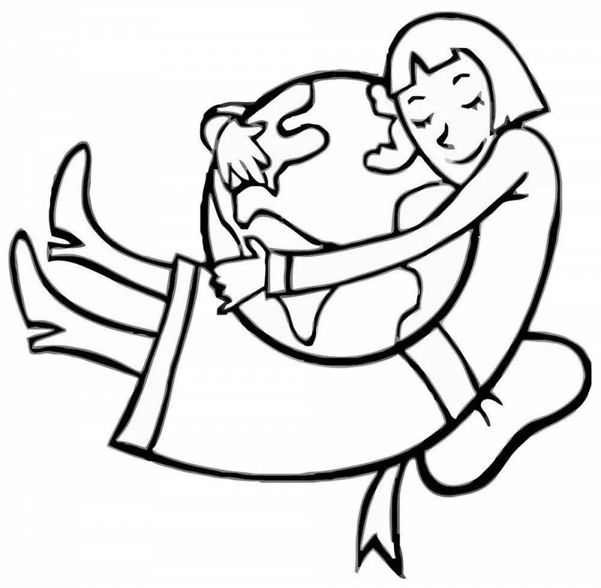 Раскраска fun hug day для детей