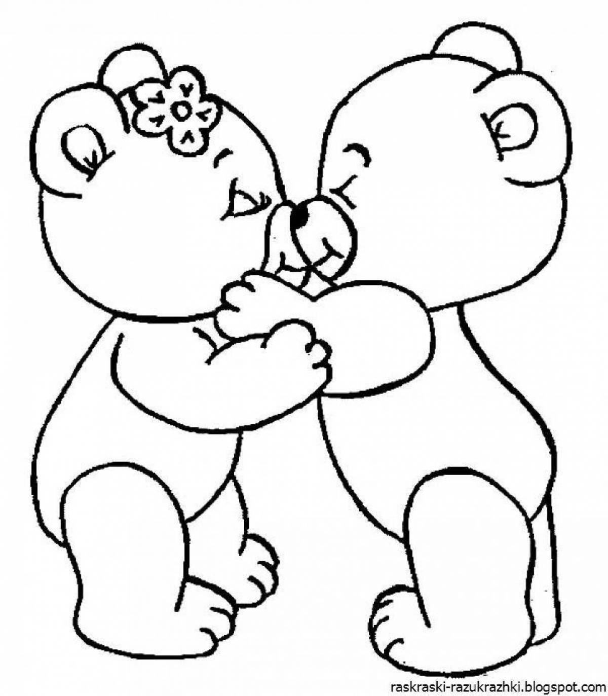 Photo Hug day coloring page for kids