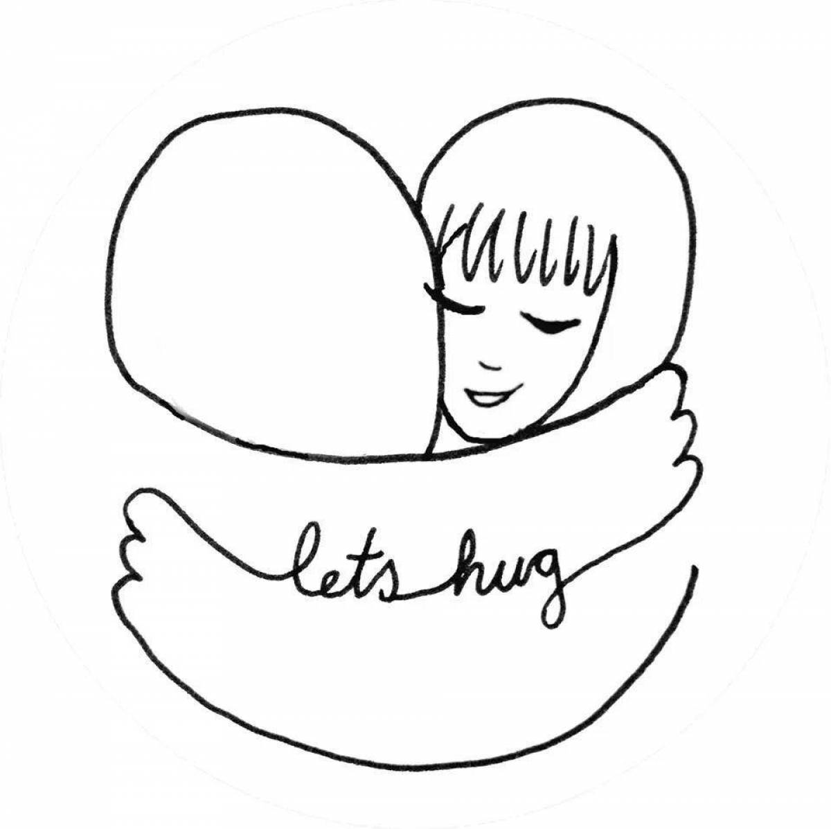 Outstanding hug day coloring book for kids