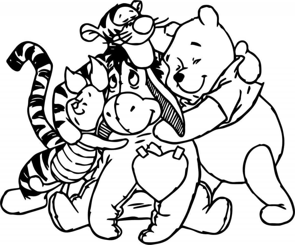 Great hug day coloring pages for kids