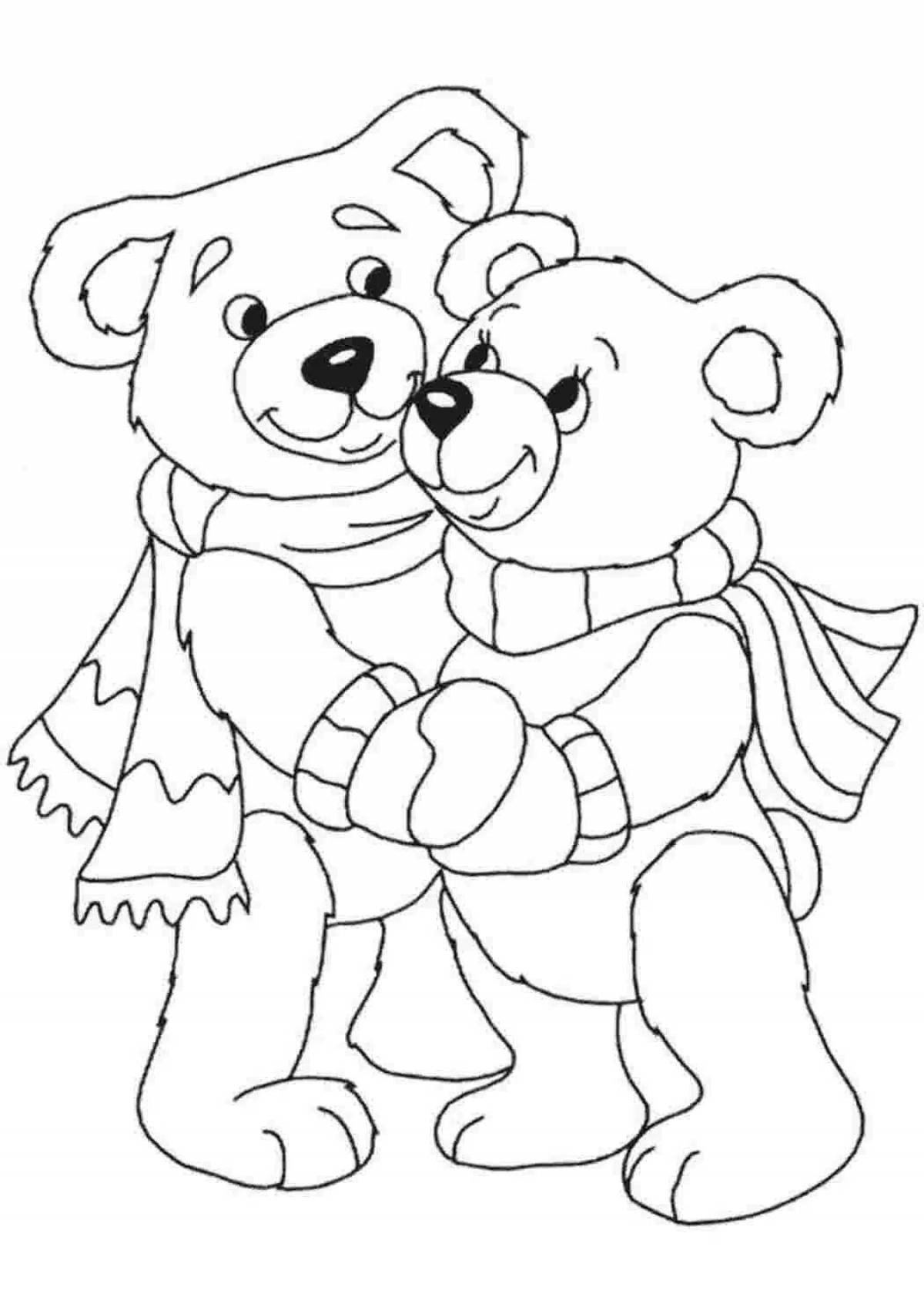 Hug day coloring for kids