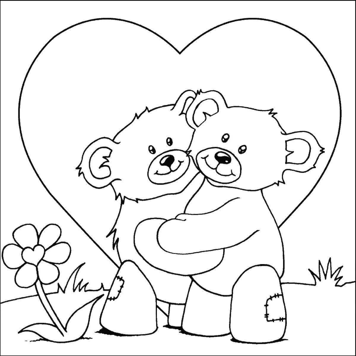 Exciting hug day coloring for kids