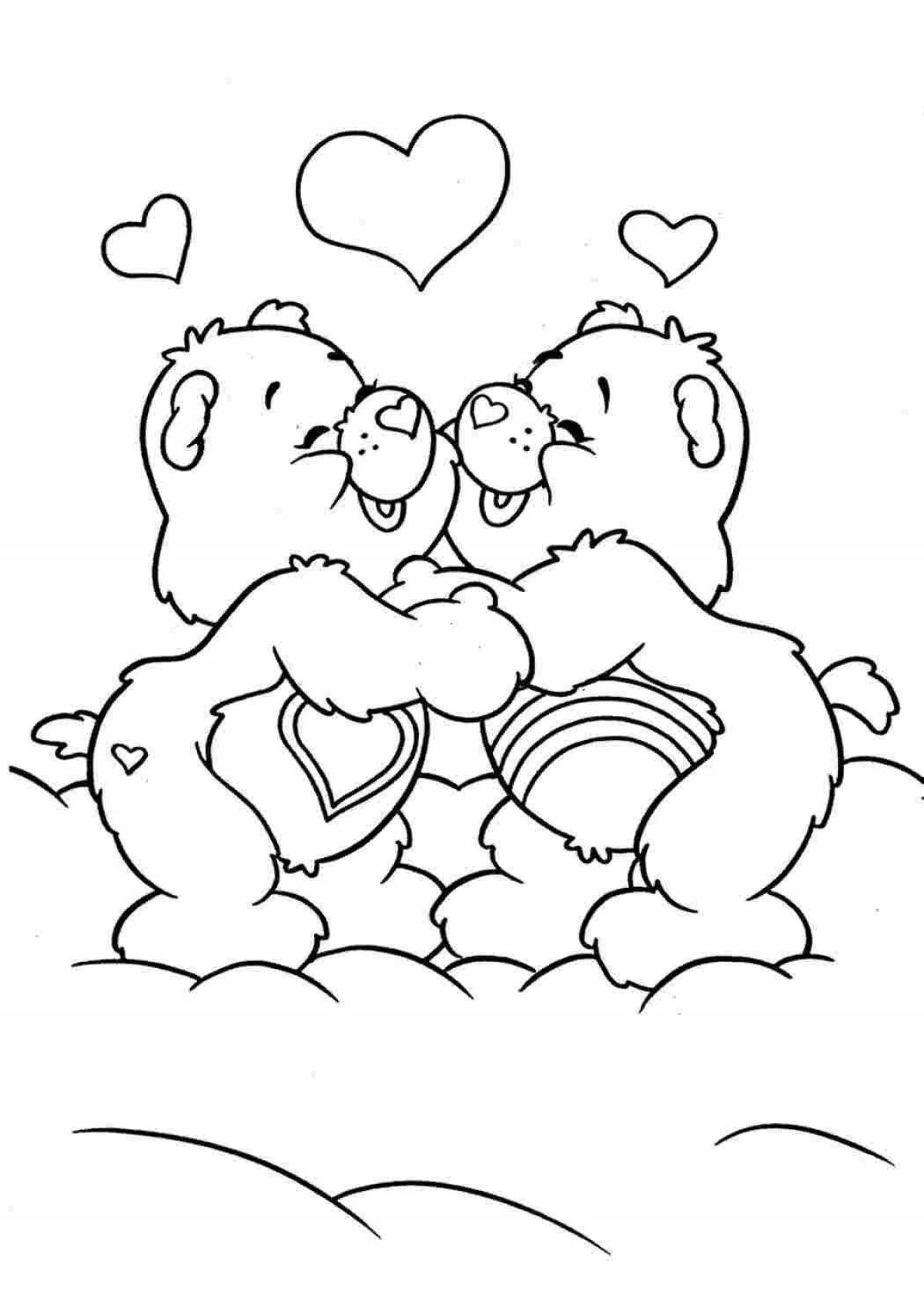 Photo Animated hug day coloring for kids