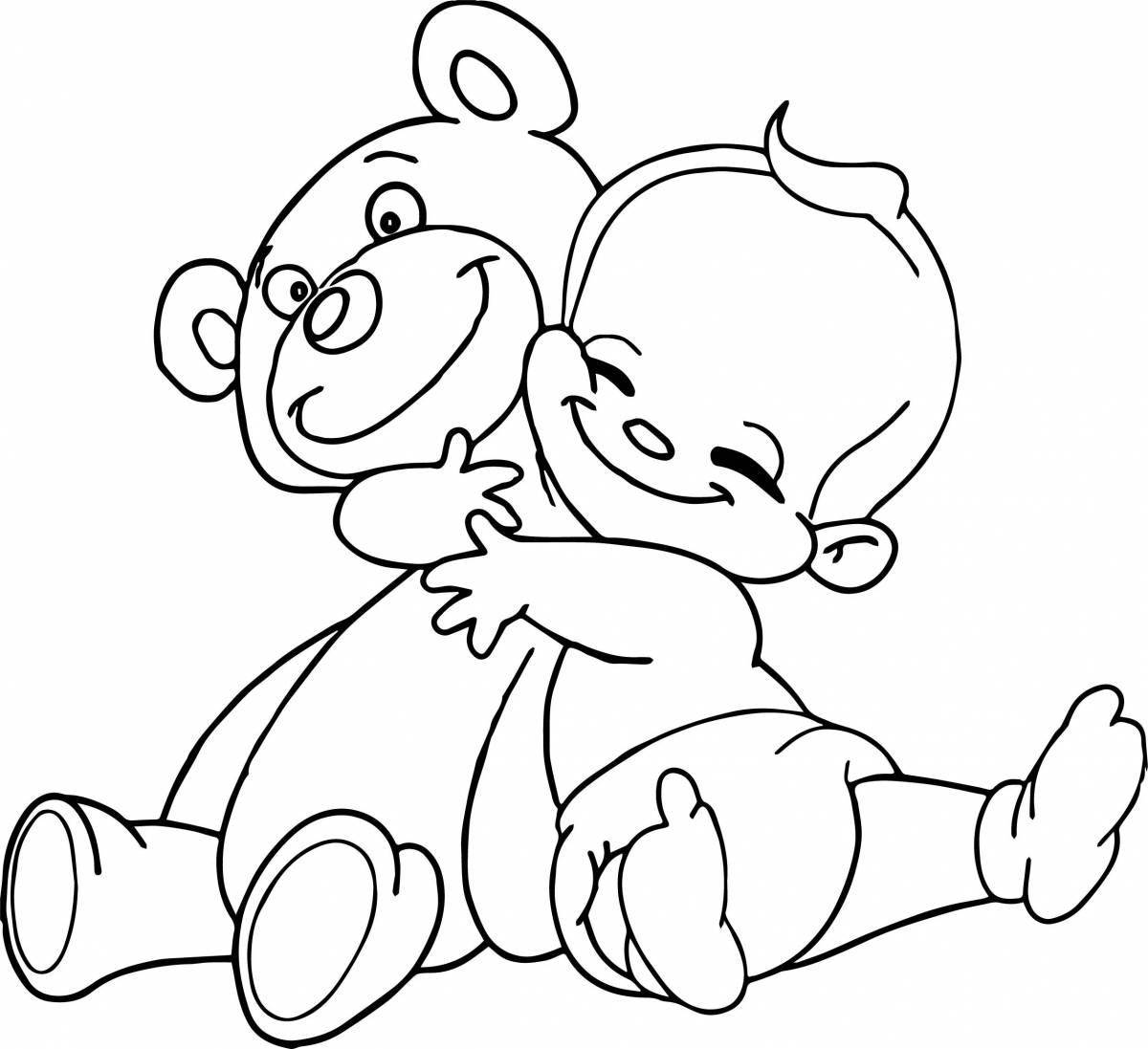 A fun hug day coloring book for kids