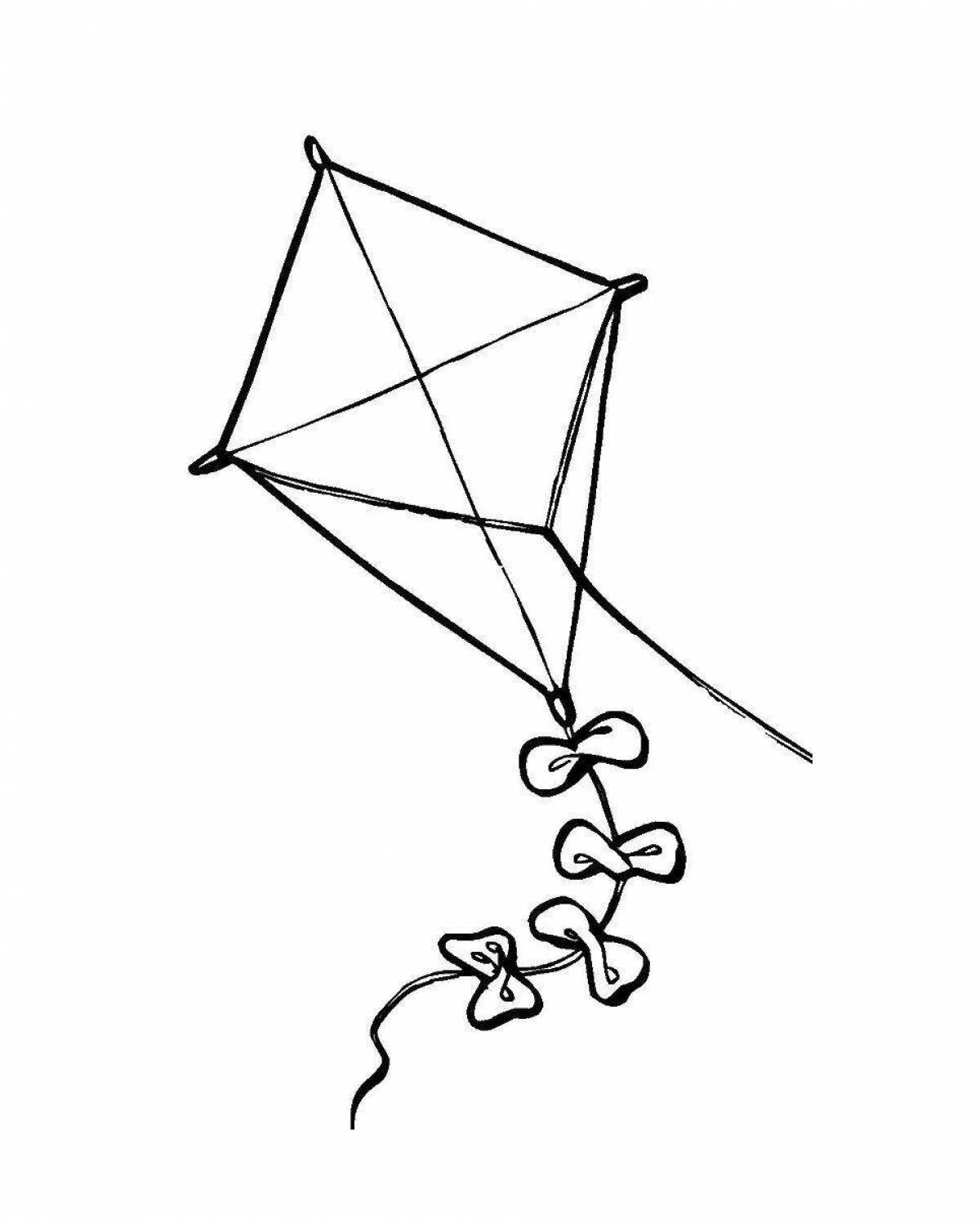 Fun kite coloring for kids