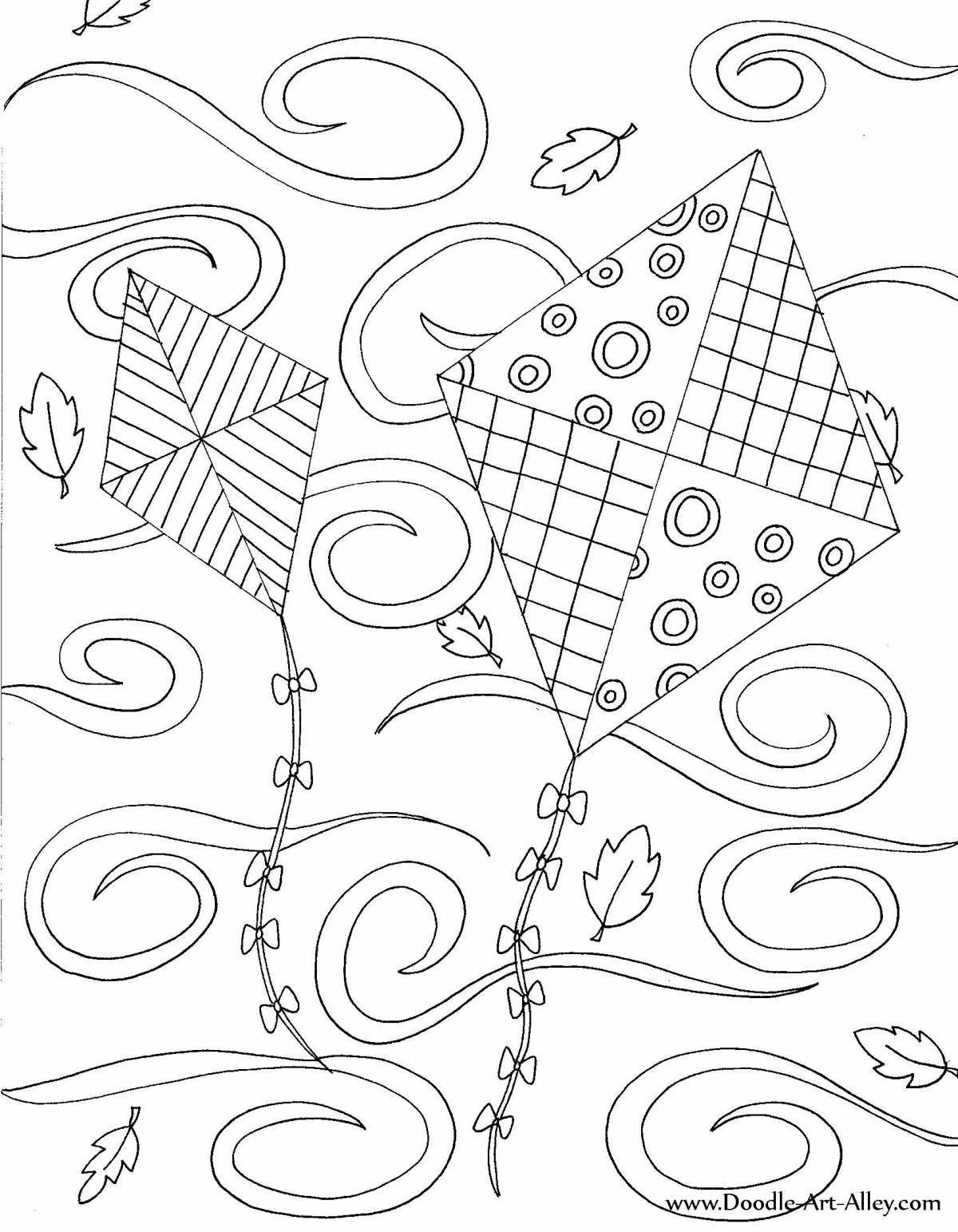 Holiday kite coloring book for kids