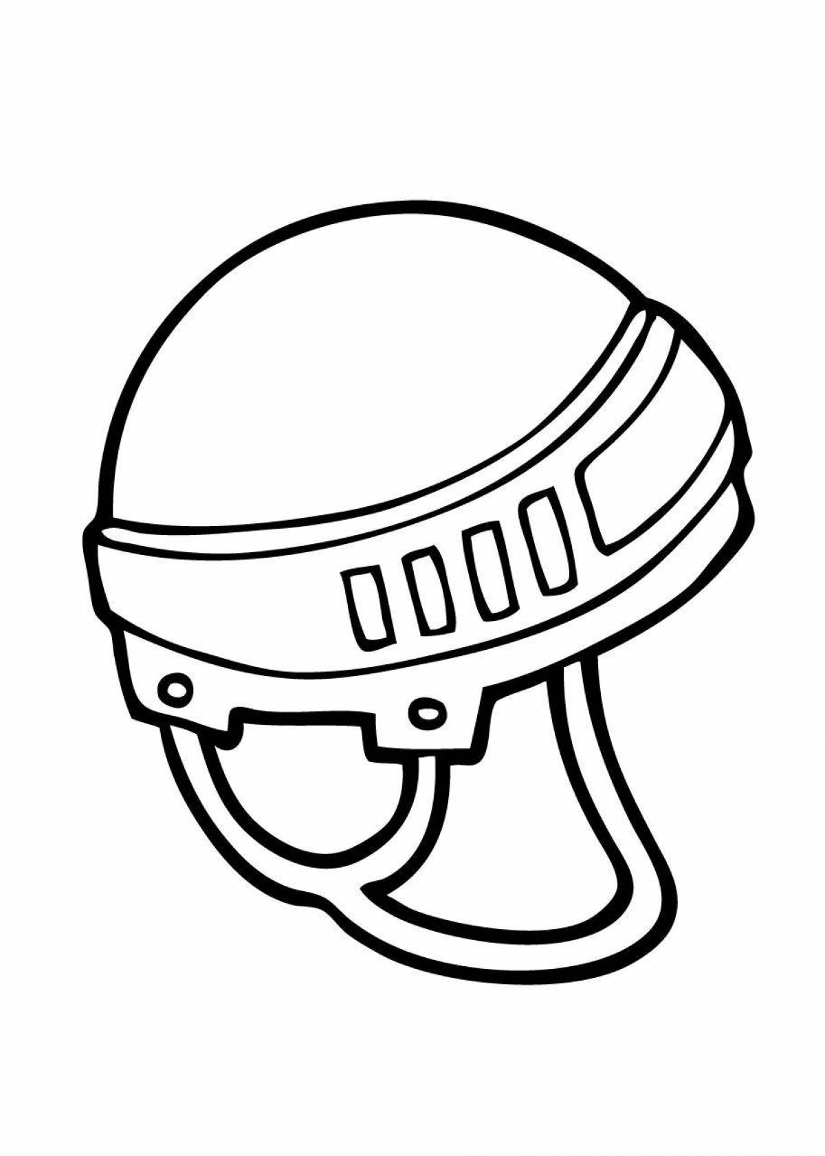 Adorable military helmet coloring book for kids