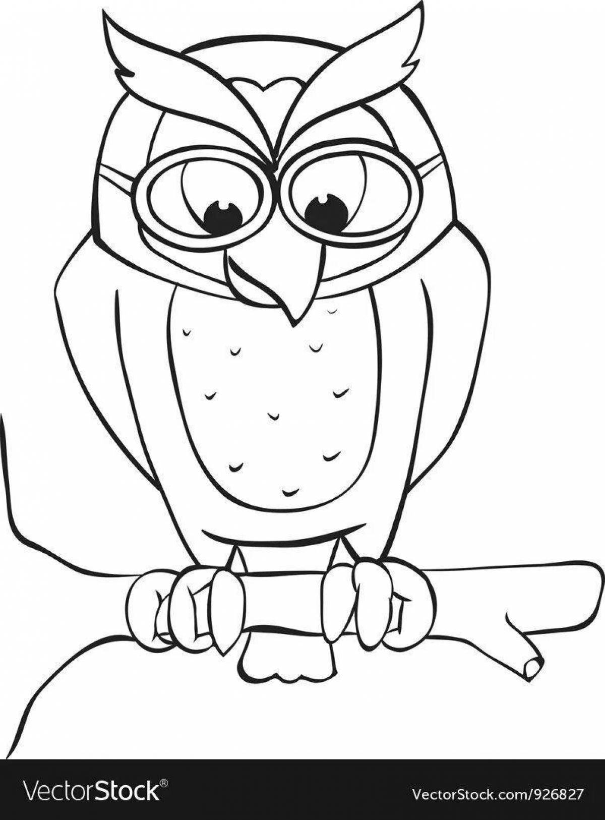 Creative smart owl coloring book for kids