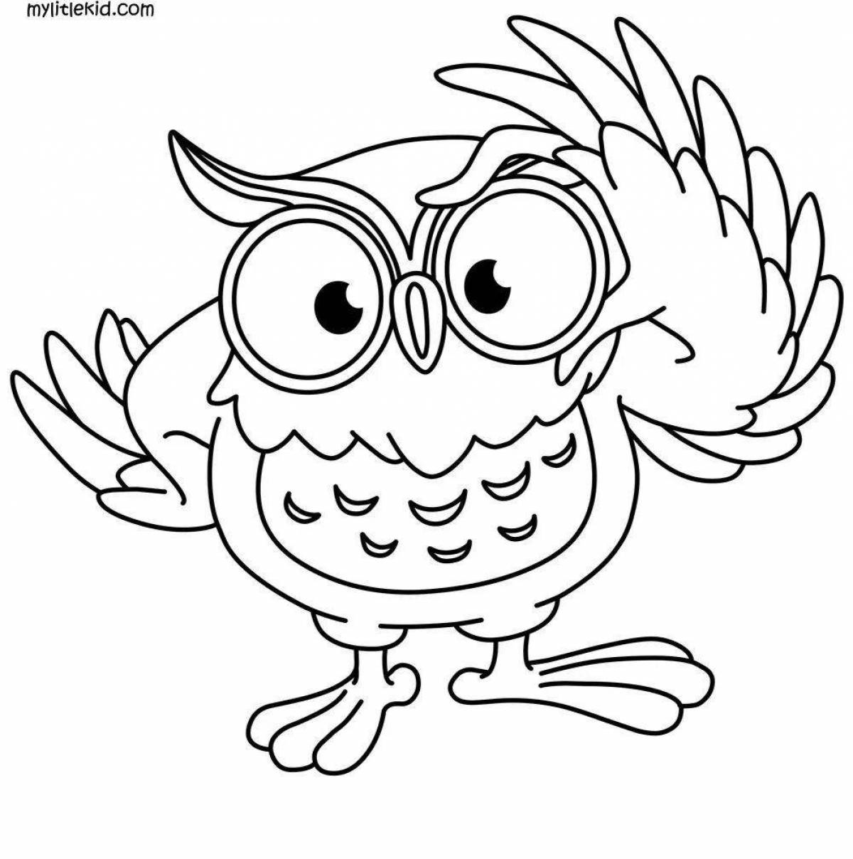 Изысканная умная сова-раскраска для детей